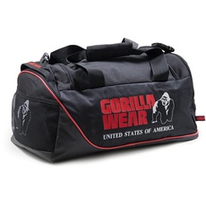 Gorilla Wear Jerome Gym Bag - schwarz/rot - Bodybuilding und Fitness Sporttasche für Damen und Herren mit Logo Aufdruck absolut praktisch mit viel Stauraum