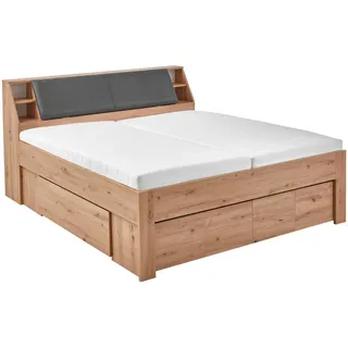 Carryhome Stauraumbett , Eiche Artisan , Holzwerkstoff , 4 Fächer , 6 Schubladen , 180x200 cm , Babymöbel & Kindermöbel, Kinderzimmer & Jugendzimmer, Kinderbetten, Kinderbetten & Jugendbetten