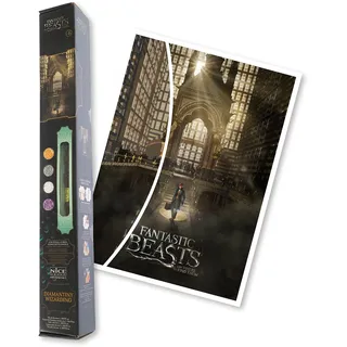 DIAMANTINY Fantastische Tiere – Wizarding Big Poster – Mosaik-Set, Crystal Art, Diamond Painting, 1 Leinwand 50 x 70 cm, mehrfarbig, 21071