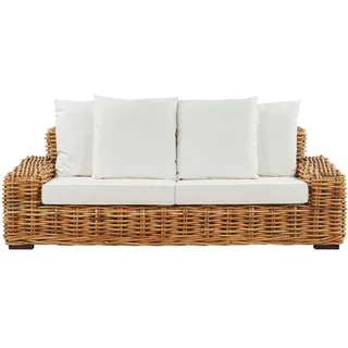 Beliani Gartensofa 3-tlg. Cremeweiß