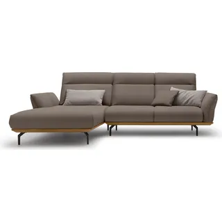 Creation BY ROLF BENZ Ecksofa »hs.460«, Sockel in Nussbaum, Winkelfüße in Umbragrau, Breite 298 cm, beige