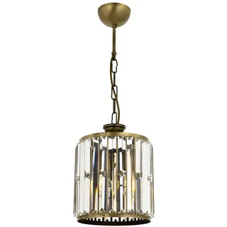 Elegant Copper Chandelier, 65 cm Length, 20 cm Diameter | Metal Body with Crystal Cap | E27 Socket, Max 6W | Modern Glam Design for Hotels & Homes