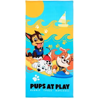 Paw Patrol Badetuch 70x140 cm, Kinder Strandtuch Handtuch Jungen Chase, 100% Baumwolle, großes Badehandtuch für Strand Pool Schwimmbad Urlaub (Paw Patrol Boys 1)