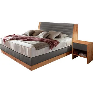 alina Boxspringbett »Chalet«, Grand Comfort TF 1000 PM, Zirbenholz natur geölt, grau