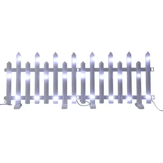 Wellhome Well Home 8-teiliges LED Zaunlicht Set weiß mit Controller und Timer