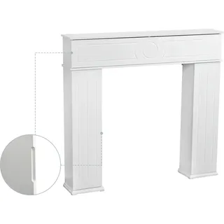 Kaminofen, Elegantes Design, Viel Stauraum, Weiß