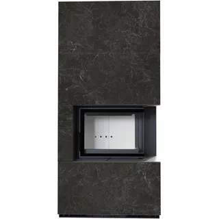 Kaminbausatz KRATKI FLOKI BOX rechts 8 kW Ø 160 Quarzsinter NATURALI NERO GRECO