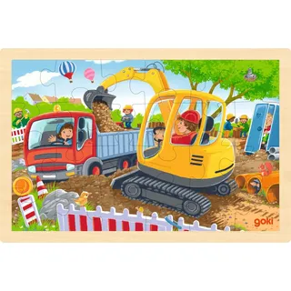GoKi 57338 Einlegepuzzle Bagger