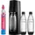 Wassersprudler TERRA Schwarz Set mit 3 Flaschen und Sirup - schwarz