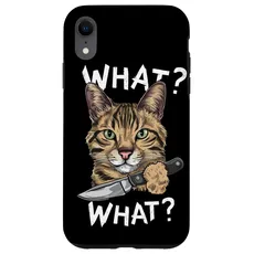 Hülle für iPhone XR Halloween Katze Messer Design Witzige Tier Katzen