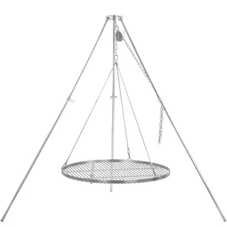 BBQ-Toro Dreibein Schwenkgrill mit Ø 70 cm Grillrost | Edelstahl | Höhenverstellbar 119-184 cm | Dreibein für Feuerschale, Schwenkgrill ohne Feuerschale, Garten Grill | Schwenker Grill