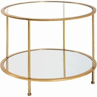 Haku-Möbel Beistelltisch Gold Glas 60 x 45 cm