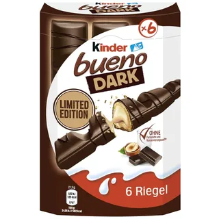 Ferrero Kinder Bueno Dark 6er intensivere Kakaonote Packung 129g