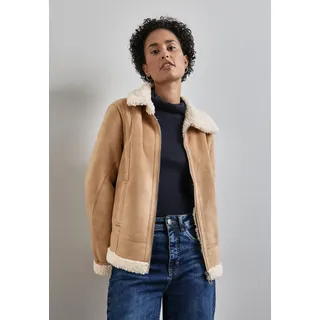 STREET ONE Damen A201959 Kurze Jacke mit Teddy-Fell, Rich sand) 44,