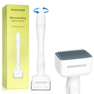 Derma Stamp, ROMMQB Dermastamp für Haare, Gesicht, Kopfhaut und Bart zu Hause, Tragbare Stamp für Frauen und Männer