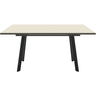 Esstisch "Reno", schwarz feinstruktur, glas kaschmir glanz, schwarz feinstruktur, glas kaschmir glanz, B:160cm H:75cm T:90cm, SET ONE BY MUSTERRING, Tische, Esstisch, Mit Vierkantfuß, wählbaren Gestellen und Plattenfarben