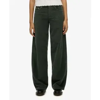 Superdry für Damen. W7011238A Mid Baggy Jumbo Cord Hose grün (30/30), Lässig, Baumwolle