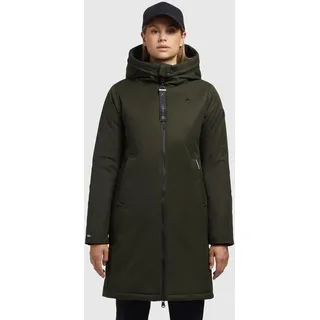 Wintermantel KHUJO "LISAD", Damen, Gr. L (40), grün (deep, grün), Web, Obermaterial: 100% Polyester. Futter: 100% Polyamid. Füllung: 100% Polyester, unifarben, ca. Mitte Oberschenkel, Mäntel Wintermantel, mit Kapuze, hochschließender Kragen, aus Polyester und Polyamid