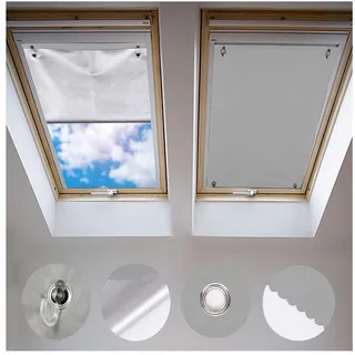 Dachfenster Rollo Thermo Sonnenschutz 48x93cm, ohne Bohren mit Saugnäpfen