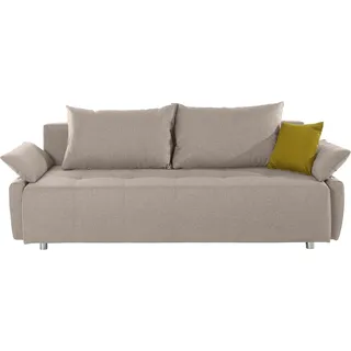 Schlafsofa COLLECTION AB "3-Sitzer, Funtastic", beige, B:212cm H:84cm T:96cm, Zierkissen: 100% Polyester;Struktur (100% Polyester);Kunstleder SOFTLUX;Microfaser PRIMABELLE (100% Polyester), Sofas, Schlafsofa, inkl. Bettfunktion, Bettkasten, Federkern, Frei im Raum stellbar