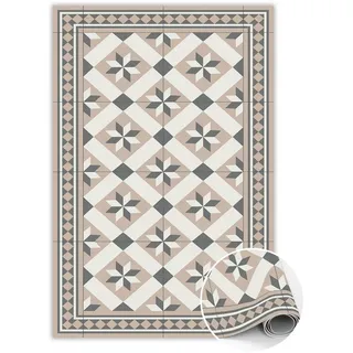 Tulup Vinyl Teppich 80x120 cm Achtzackige Sterne , Beige , Kunststoff , Rechteckig , 80x120 cm , Teppiche und Böden, Teppiche, Outdoorteppiche
