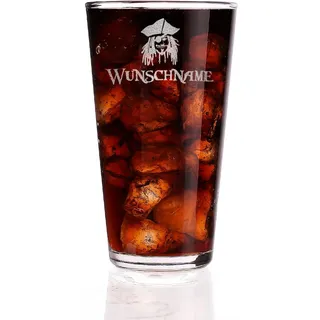Herz & Heim® Rum Cola Glas - Pirate - mit Gravur des Wunschnamens