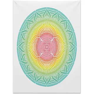 Abakuhaus Mandala Wandteppich, Heiliger geometrischer Kreis aus Weiches Mikrofaser Stoff Kein Verblassen Klare Farben Waschbar, 110 x 150 cm, Mehrfarbig