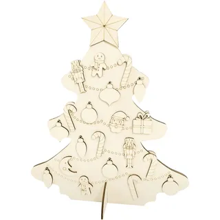 Pebaro 845/2L Holzbausatz Tannenbaum III Lasercut, 3D Puzzle, Holzpuzzle