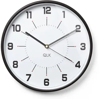 QLK Moderne Wanduhr Cozy ø31cm modern Bahnhofsuhr schwarz weiß