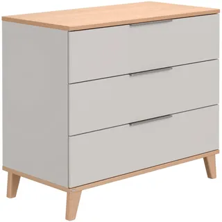 Paidi "FIENE in Grau, 3 Schubladen mit Soft-Close, Vollauszug", Kommode in 110 cm Breite, geprüfte Sicherheit, Wickeltisch aus Holz 110 cm, kieselgrau, scandinavian wood),