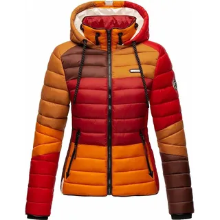 Navahoo Damen Steppjacke Übergangsjacke mit Kapuze im Colourblocking Stil Lulana Multikulti