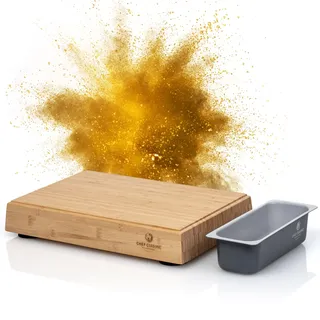 CHEF CUISINE magnetisches Schneidebrett aus Bambus mit Auffangschale 40x28x6 cm