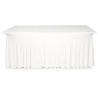 Gastro Uzal Deluxe Tischhusse Bankett, Büffet Tischhussen Stretchhusse Husse Hussen Biertischhusse Bierzeltgarnitur für Hochzeit Event weiß 70x140 cm