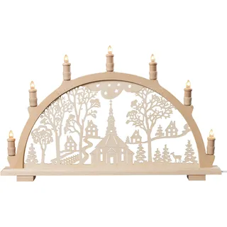 SAICO Original LED Schwibbogen »Lichterbogen, Seiffener Kirche« Premium LED-Beleuchtung, warmweiß, BxHxT: 66x40,5x6 cm