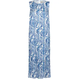 Midikleid KAFFE "Kleid BPjemma", Damen, Gr. S, N-Gr, blau (blau, weiß print, gold lyrex), Obermaterial: 95% Polyester PES. 5% metallisierte Fasern MTF., Kleider Midikleid