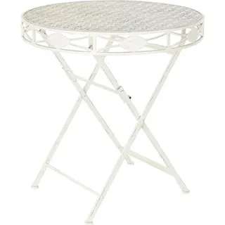 Esstisch Home ESPRIT Weiß Metall 70 x 70 x 73 cm - Weiß