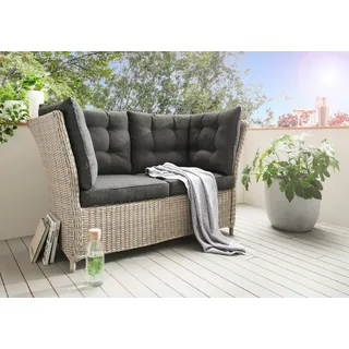 Destiny Gartenlounge-Bank »PALMA« Aluminium, Polyrattan, 2 ́er Bank, inkl. Auflagen, weiß