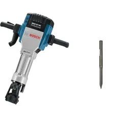 Bosch Professional Schlaghammer GSH 27 VC (Leistung 2.000 Watt, 62 J Schlagenergie, max., 1.000 min-1 Schlagzahl bei Nenndrehzahl, im Karton) + Spitzmeißel (für 28mm Sechskantaufnahme, Zubehör)