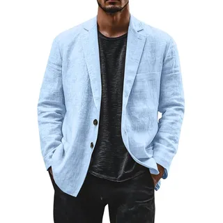 Leinenjacke Sommer - Leichter Blazer - Bequemer Sakko - Natürliche Leinenqualität - Atmungsaktiv - Feuchtigkeitsregulierung - Beige