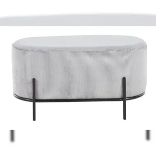 SalesFever Polsterhocker Kunststoff 80 x 42 x 40 cm Grau/Schwarz