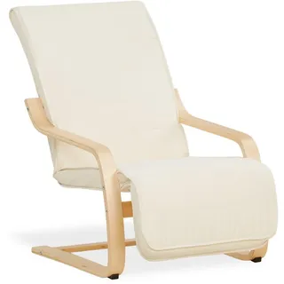 Homestyle4u Relaxsessel mit Fußstütze Textil 66 x 94 x 62 cm Beige