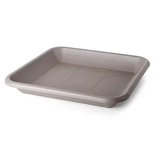 Floralo e. K. Untersetzer für Pflanztöpfe quadratisch, Taupe-Außenmaß Oben 24 cm x 24 cm, Innenmaß Boden 17,3 cm x 17,3 cm