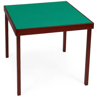JYW Luxus Klapp-Games-Tisch Grün Wolle Mahagonioptik Poker Bridge