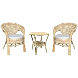 Wohnzimmer Amanda IN Holz Aus Bambus und Stroh Wien Mit 2 Sessel 1 Kleiner Tisch