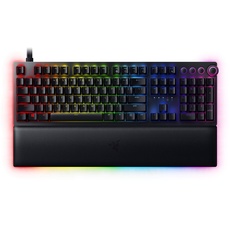 Razer Huntsman V2 Analog Gaming Tastatur: Einstellbare Betätigung über analoge optische Schalter - Rapid Trigger Mode - Chroma RGB Beleuchtung - Magnetische Handballenauflage - Dedizierte Medientasten