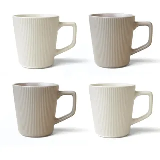 McBecdy Kaffeetassen 4er Set - Tasse Set 500ml - Kaffeetasse Groß Matt Keramik - Kaffeebecher set - Teetassen Set - Kaffeehäferl - Mikrowellenfest - Komfortabler Griff