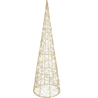 I.GE.A. LED-Dekofigur "LED-Pyramide" Dekofigur Weihnachtspyramide Weihnachtsdeko Weihnachtsbaum Christbaum, gold