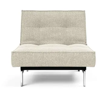 Innovation Living Sessel Splitback Polyester 90 x 79 x 90 cm Beige mit chromglänzenden Beinen
