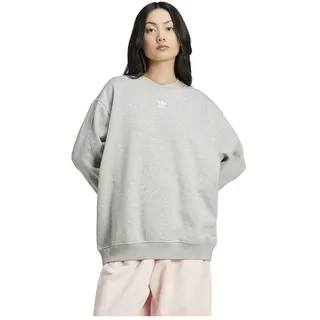 Adidas Originals Essentials Fleece Long Oversized Crew Sweatshirt - Medium Grey Heather - XS