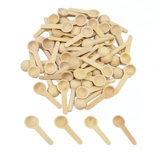 CATELL 50 Stück Holzlöffel Klein 6,8cm für Eisportionierer, Gewürz- und Kaffeelöffel, Marmeladenlöffel